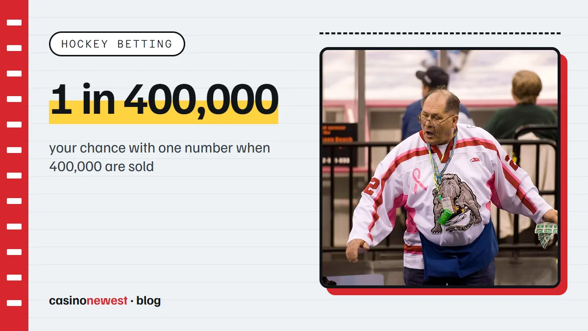 A seller offering 50-50 raffle tickets at a sporting event.